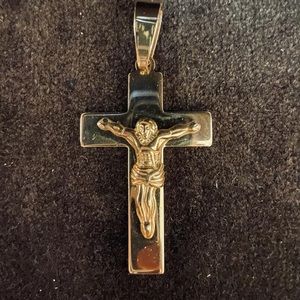 Gold plated 14k Jesus cross pendant
